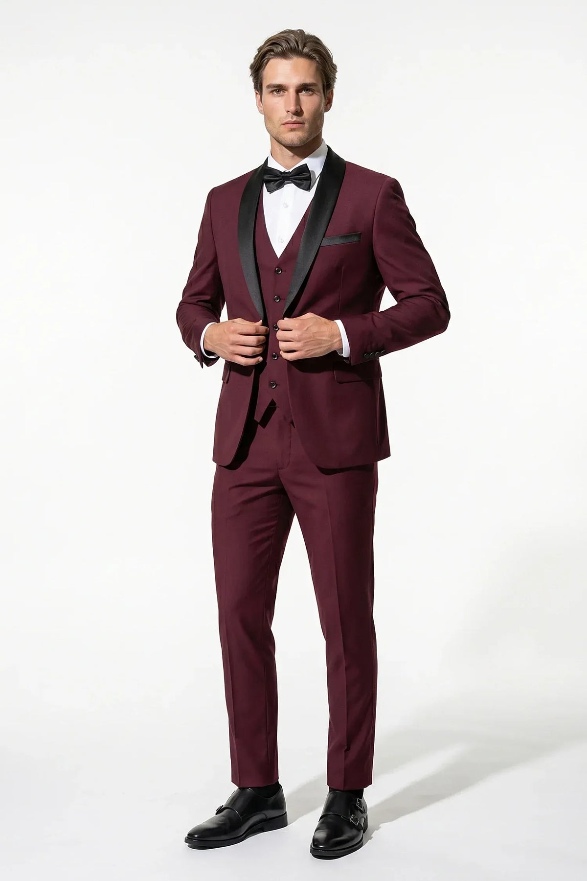 Men's Three-Piece Suit – Modern Slim-Fit Blazer, Waistcoat & Trousers