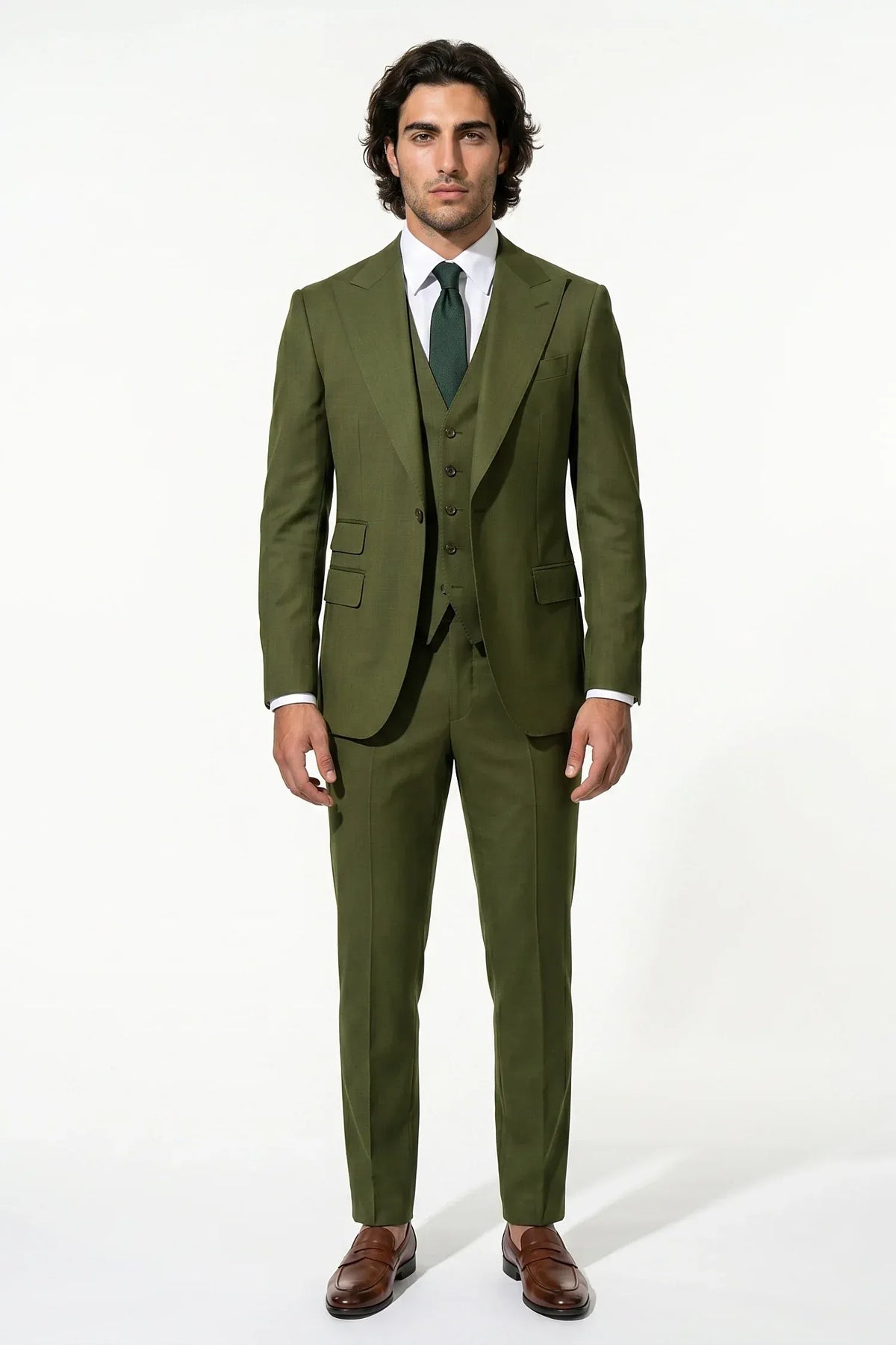 Men's Slim-Fit Three-Piece Suit – Blazer, Waistcoat & Trousers