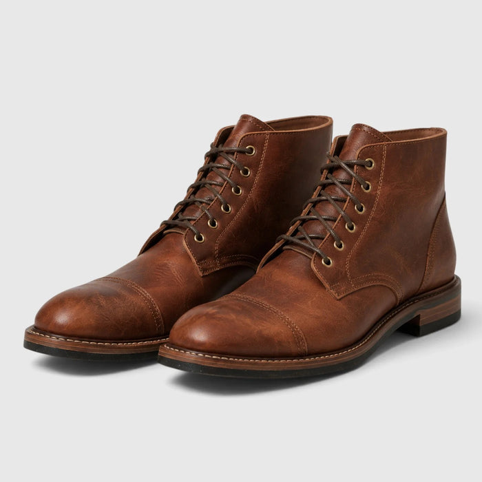 Men's Brown Leather Boots – Cushioned Insole