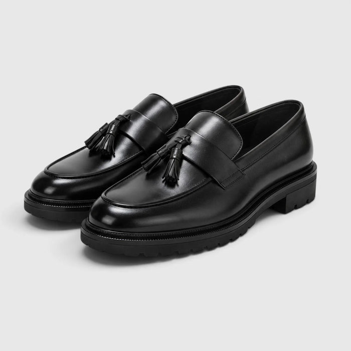 Men's Leather Tassel Loafers – Smart Casual Slip-On Shoes