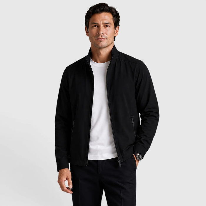 Men's Lightweight Zip-Up Jacket – Stand Collar Smart Casual