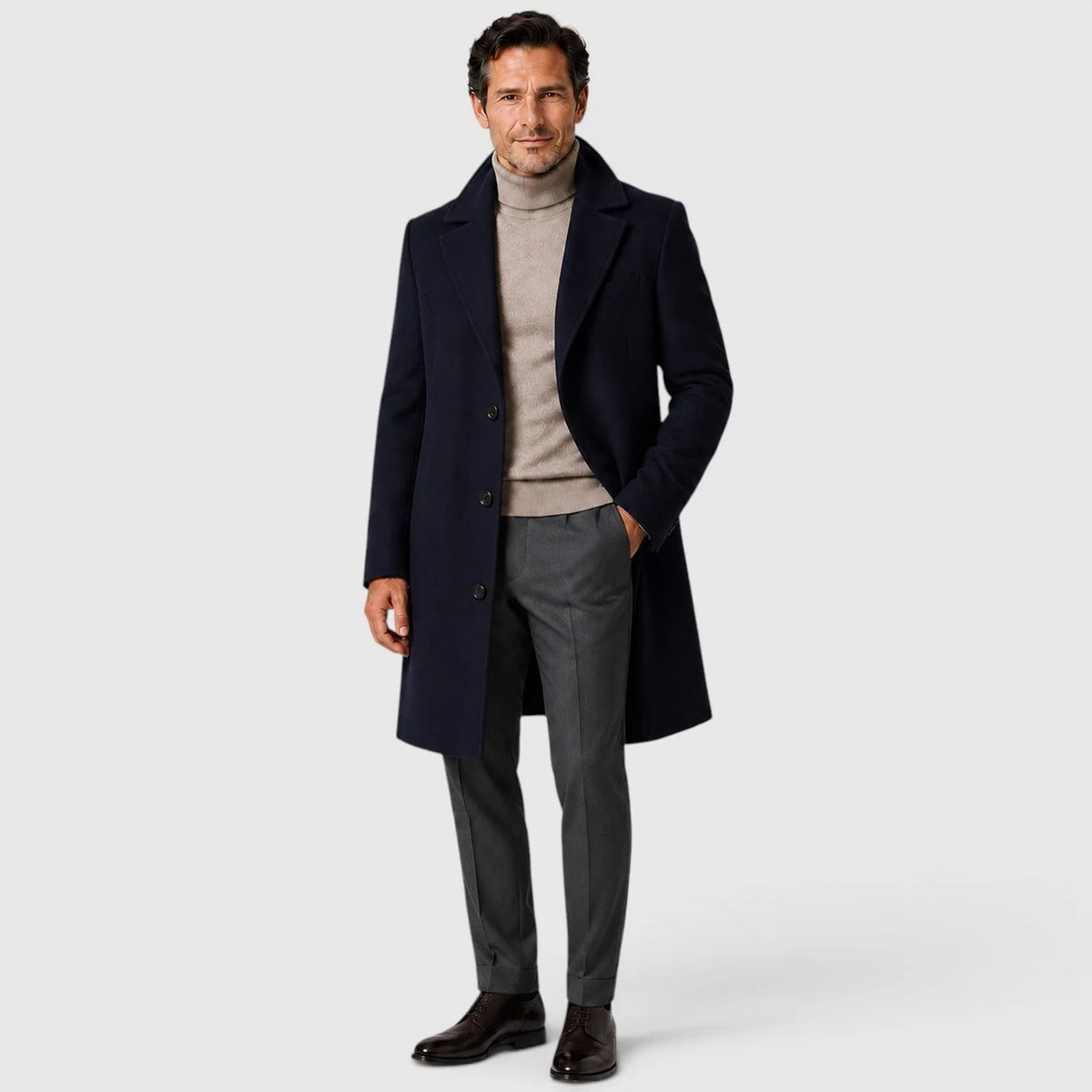 Men's Classic Trench Coat – Smart Casual Tailored Style
