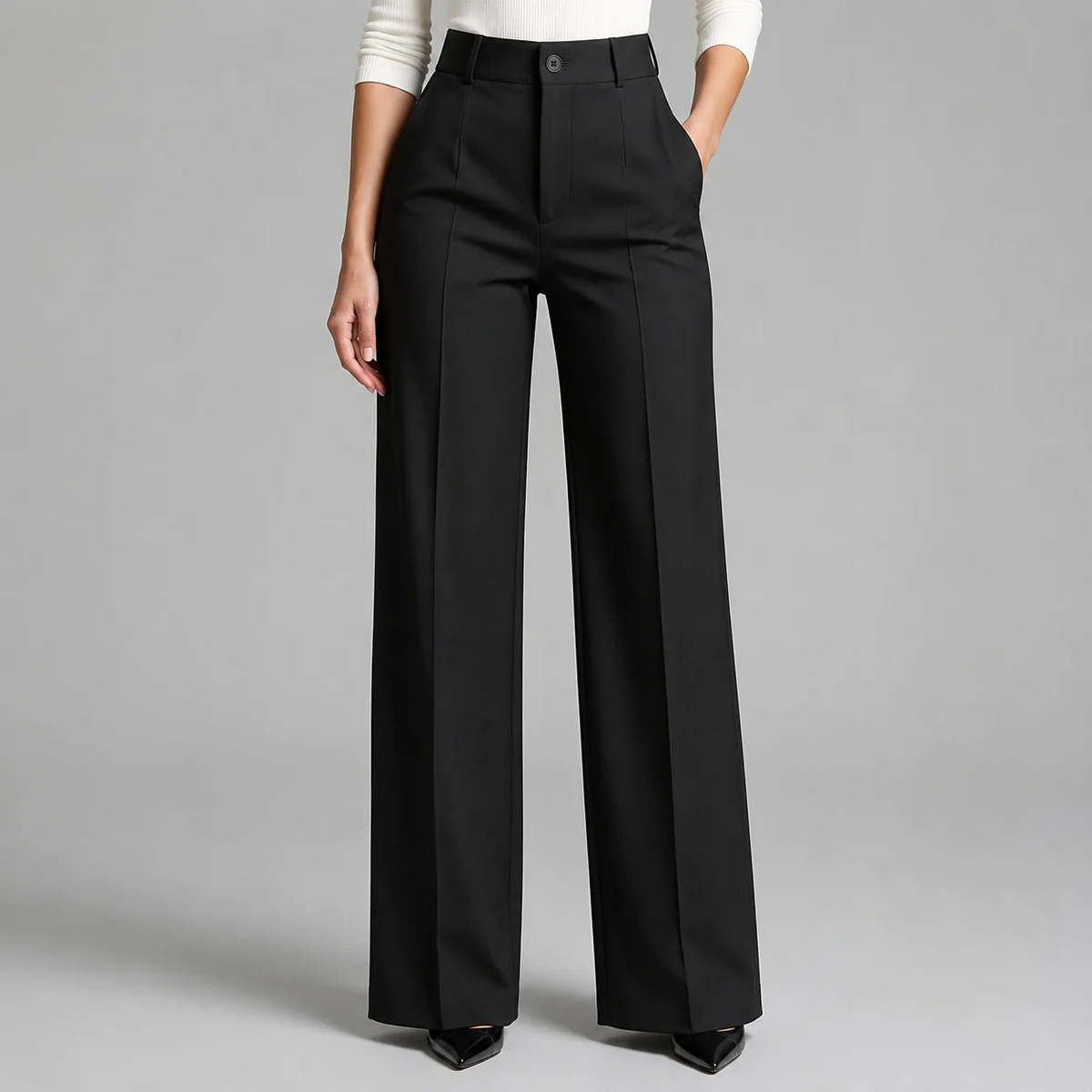 Women's High-Waisted Straight-Leg Tailored Trousers