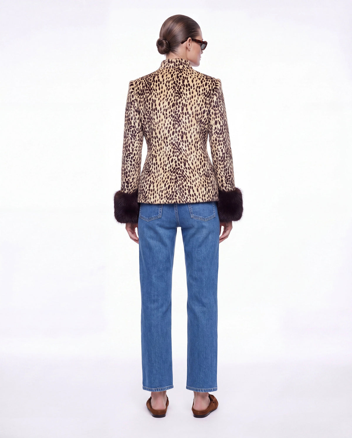 Women's Leopard Print Jacket – Faux Pony-Hair Effect