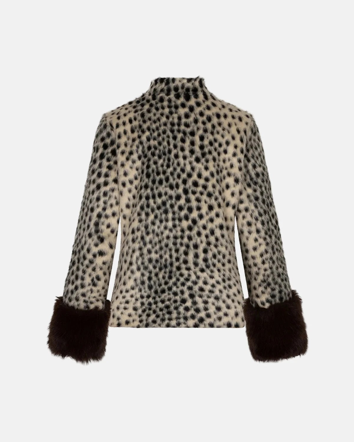 Women's Leopard Print Jacket – Faux Pony-Hair Effect