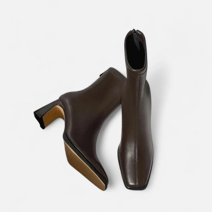 Women’s Square Toe Ankle Boots – Block Heel