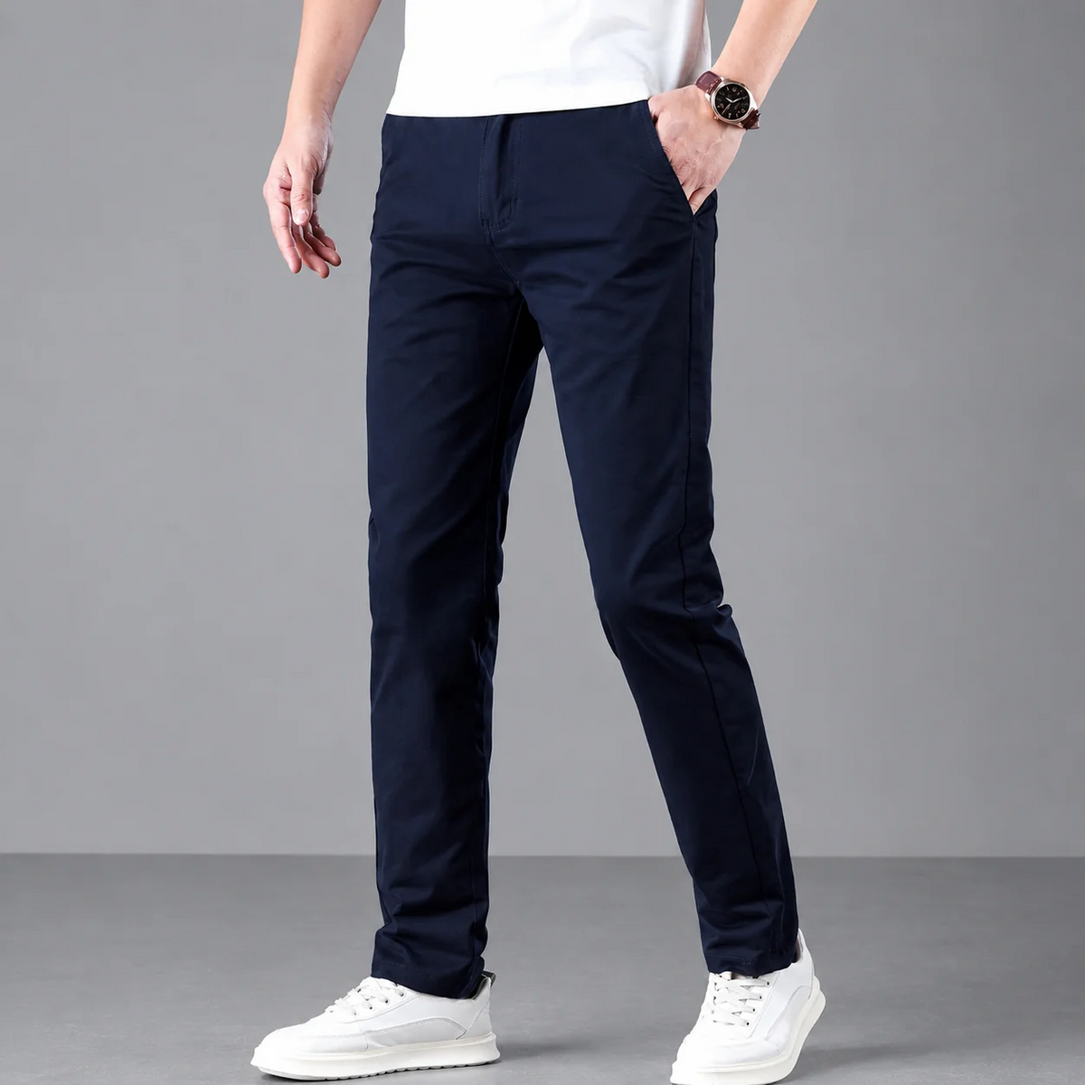 Men's Slim-Fit Straight-Leg Work Trousers