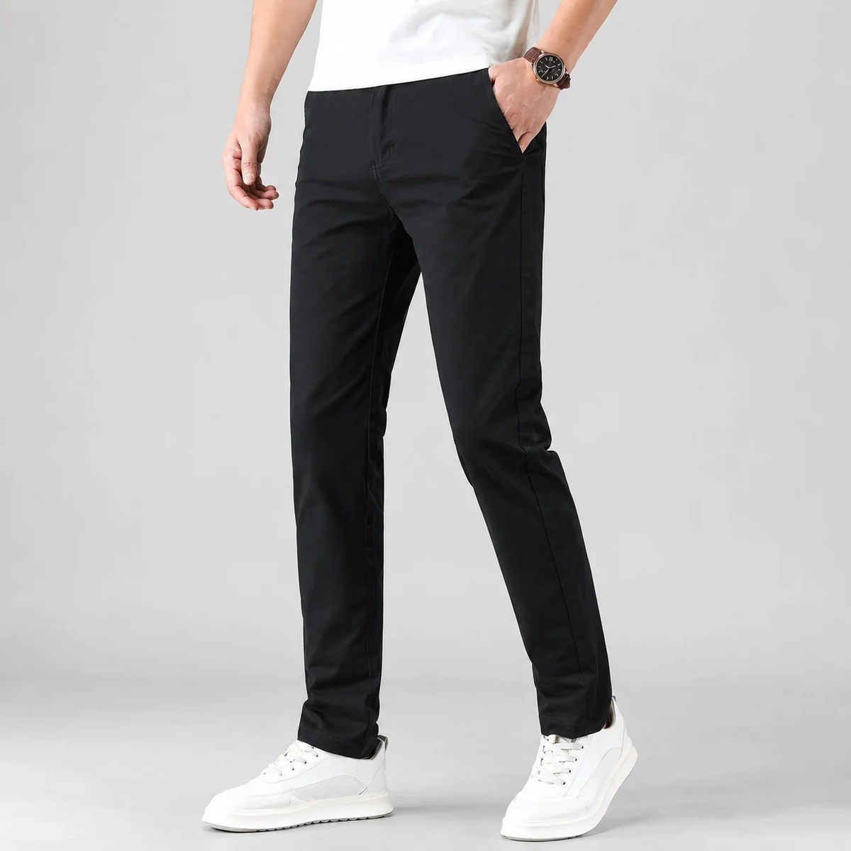 Men's Slim-Fit Straight-Leg Work Trousers