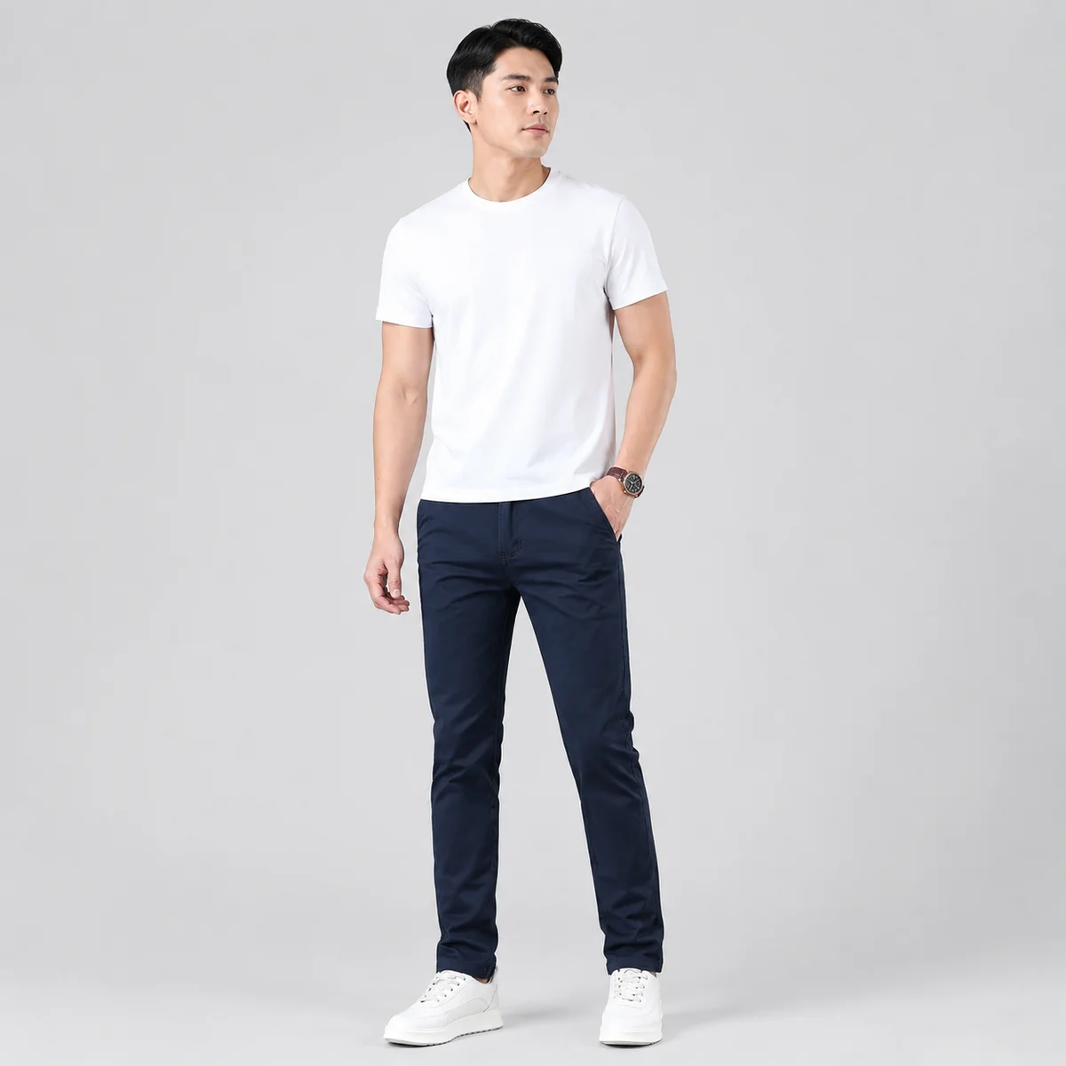 Men's Slim-Fit Straight-Leg Work Trousers