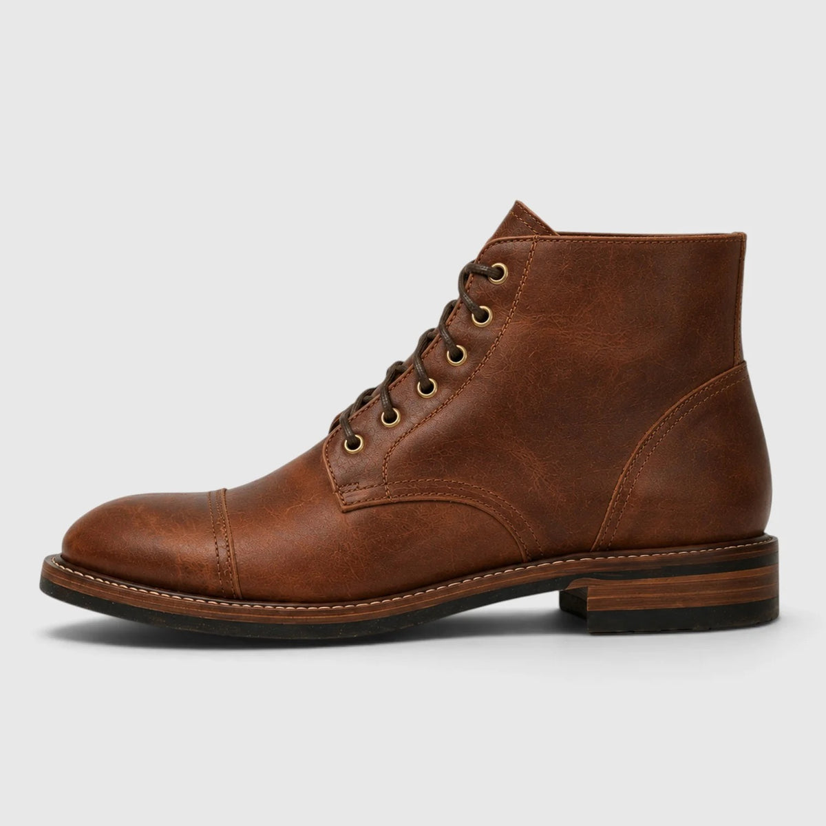 Men's Brown Leather Boots – Cushioned Insole