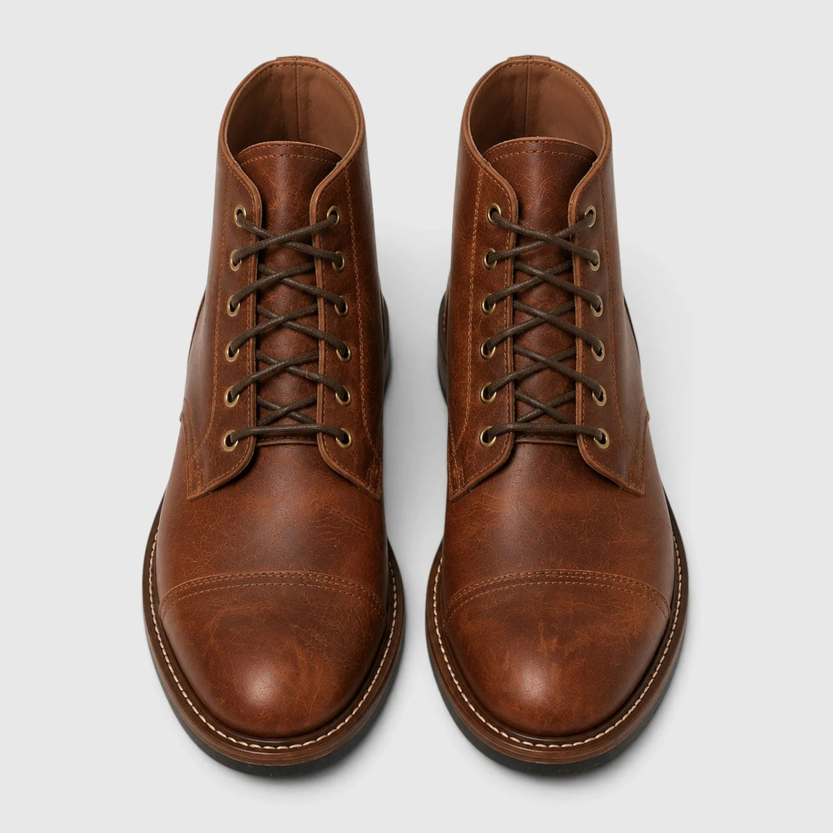 Men's Brown Leather Boots – Cushioned Insole