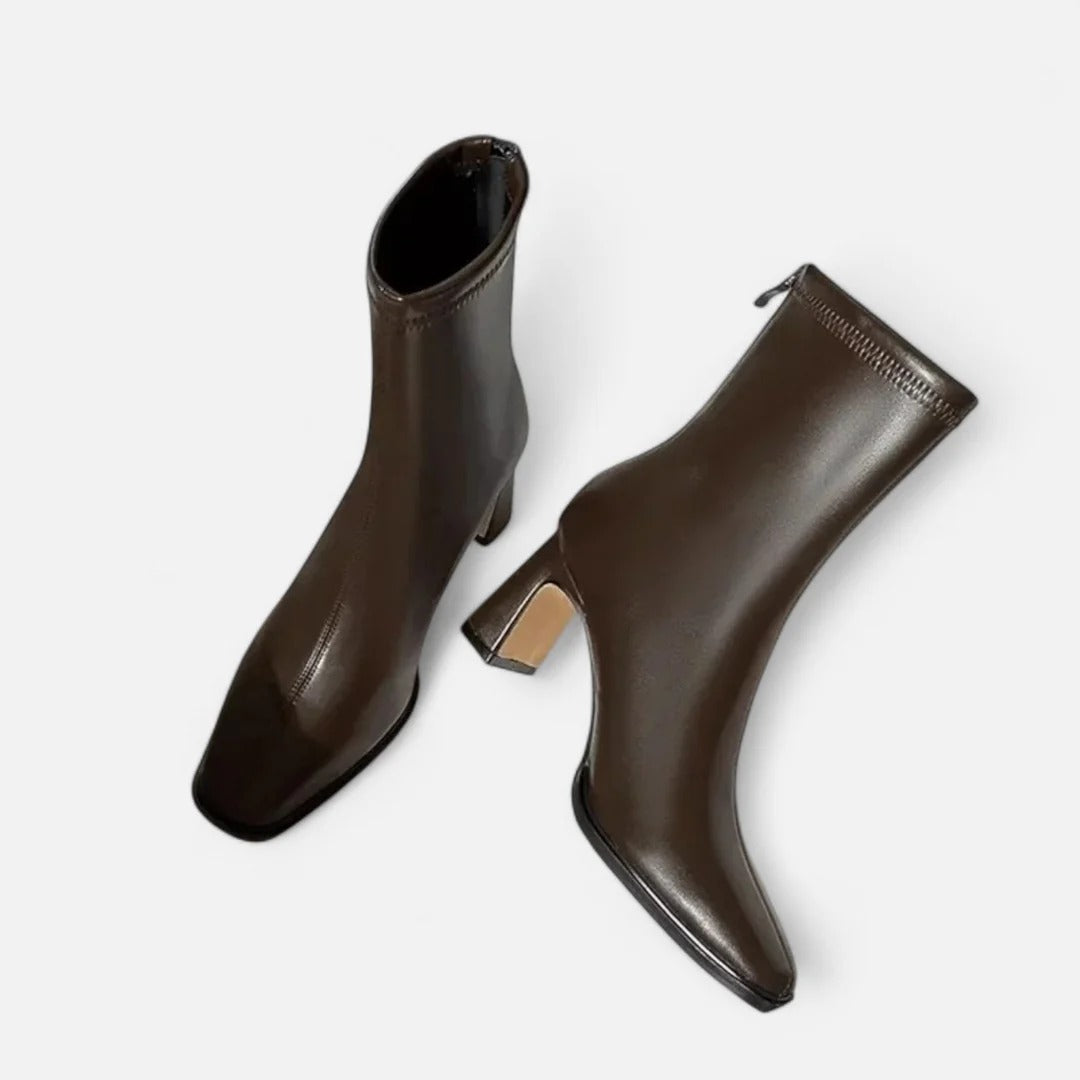 Women’s Square Toe Ankle Boots – Block Heel