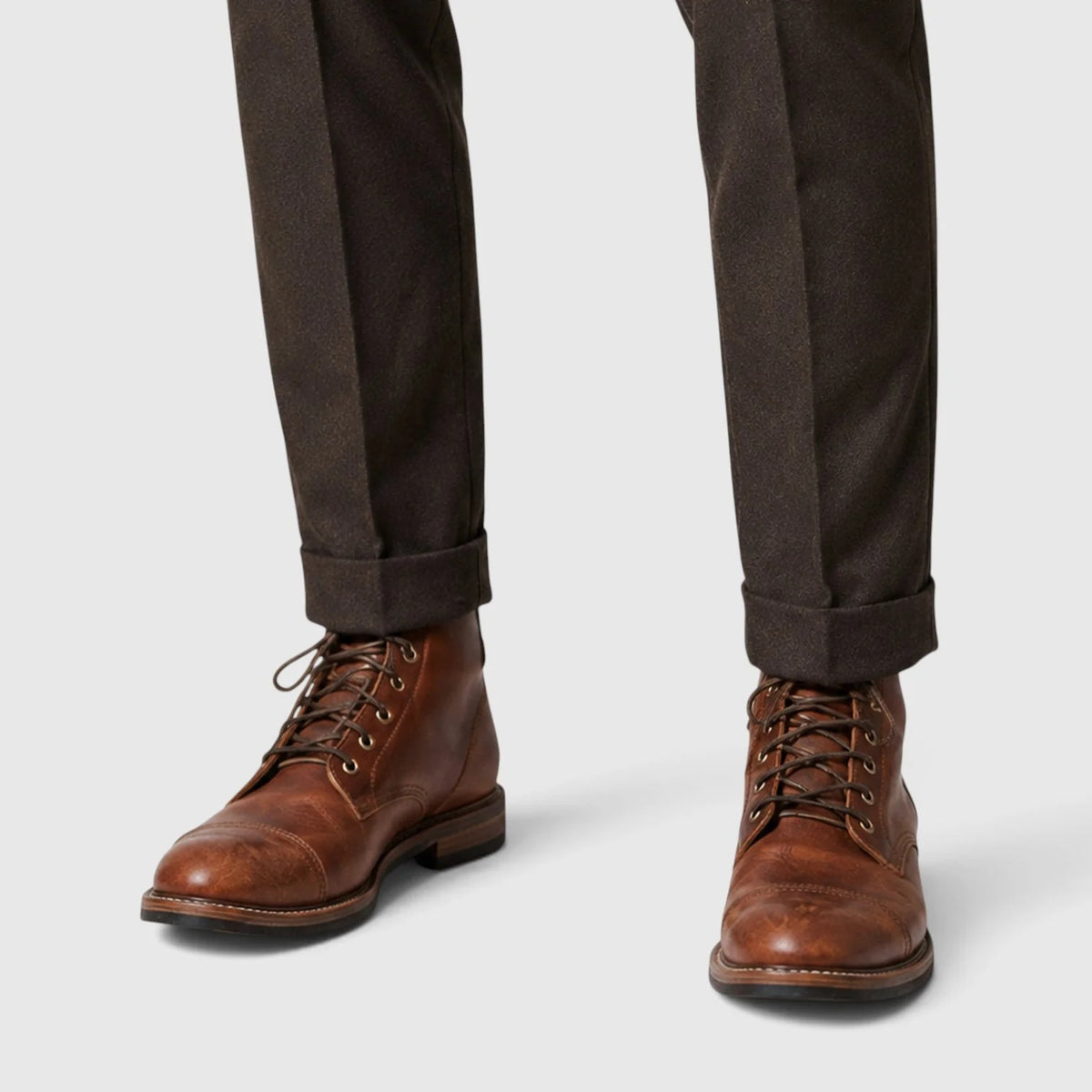 Men's Brown Leather Boots – Cushioned Insole