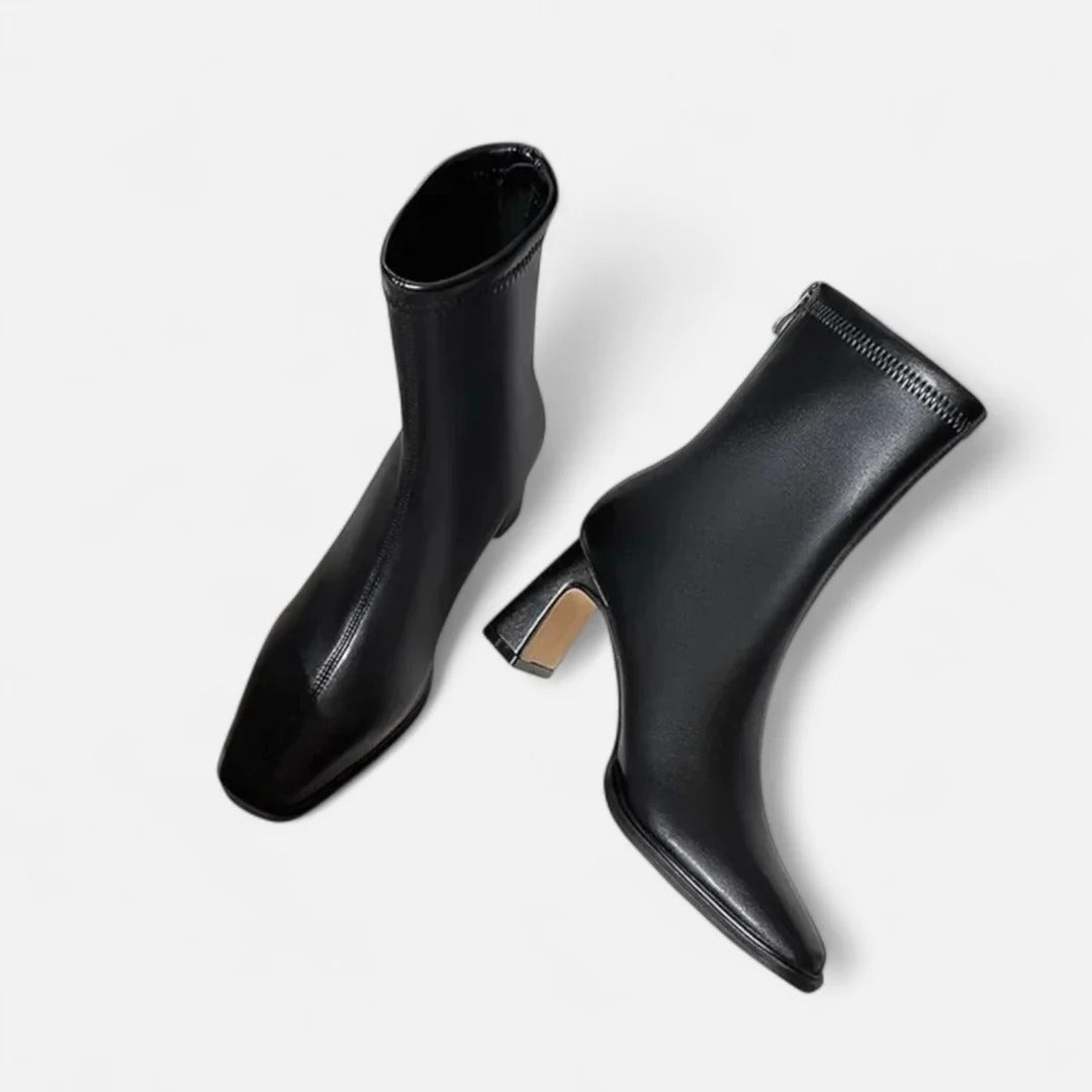 Women’s Square Toe Ankle Boots – Block Heel
