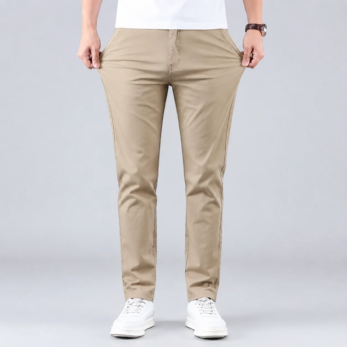 Men's Slim-Fit Straight-Leg Work Trousers