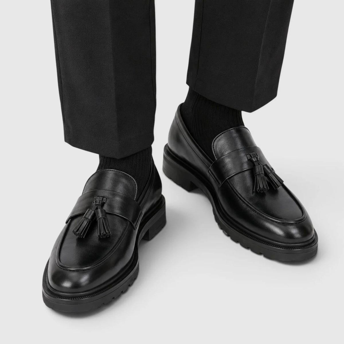 Men's Leather Tassel Loafers – Smart Casual Slip-On Shoes