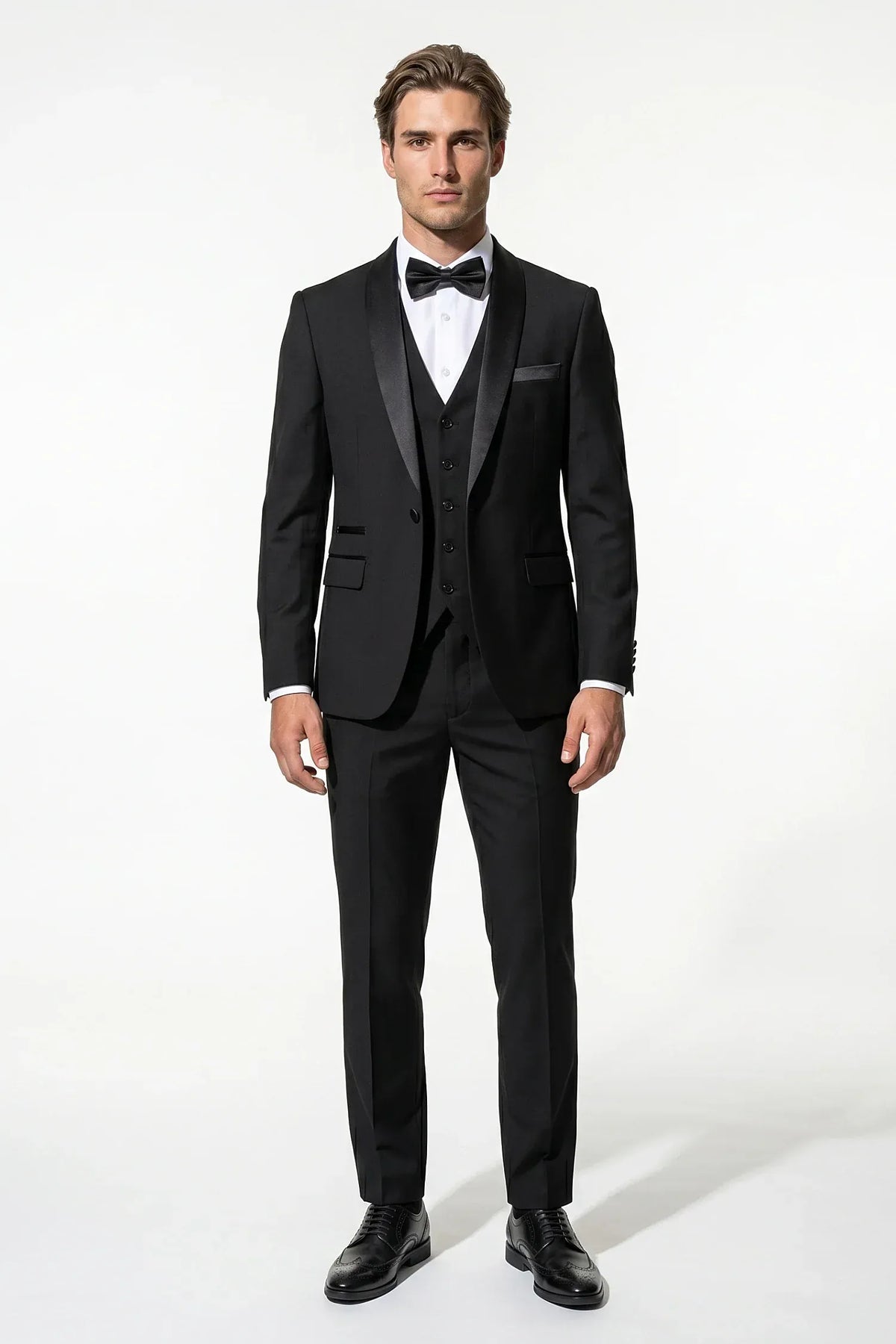 Men's Three-Piece Suit – Modern Slim-Fit Blazer, Waistcoat & Trousers