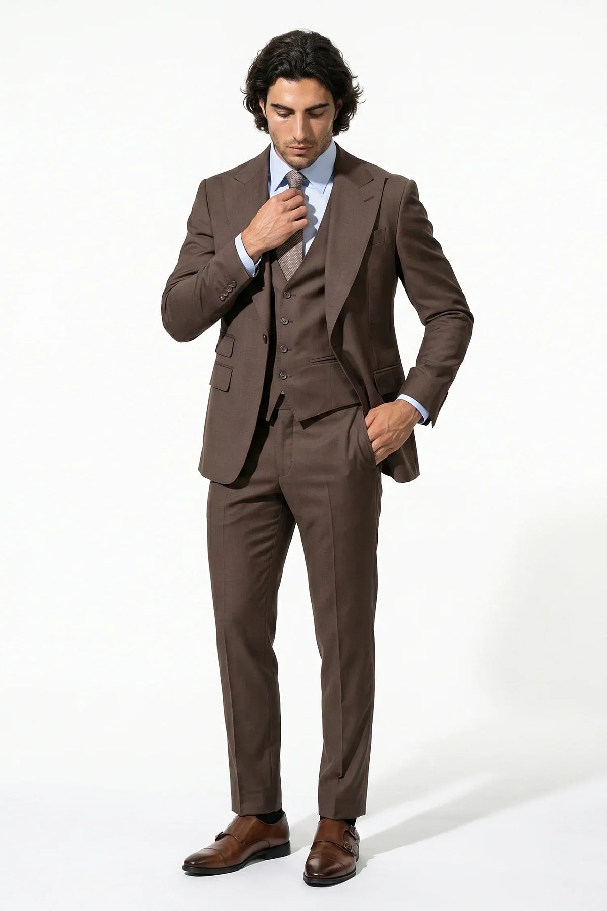 Men's Slim-Fit Three-Piece Suit – Blazer, Waistcoat & Trousers