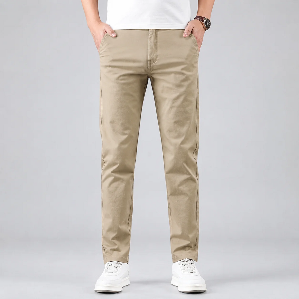 Men's Slim-Fit Straight-Leg Work Trousers