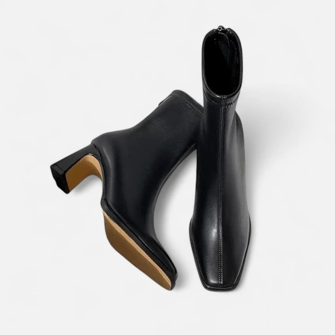 Women’s Square Toe Ankle Boots – Block Heel