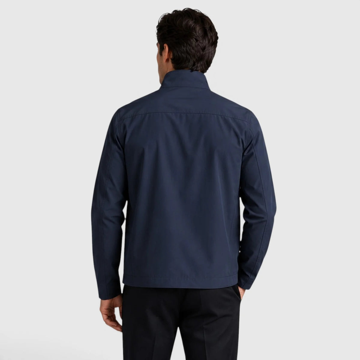 Men's Lightweight Zip-Up Jacket – Stand Collar Smart Casual