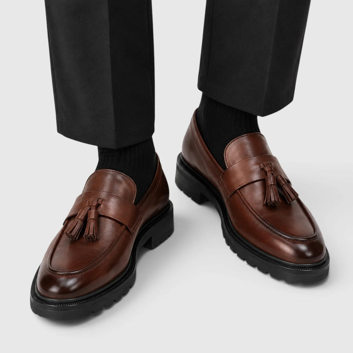 Men's Leather Tassel Loafers – Smart Casual Slip-On Shoes