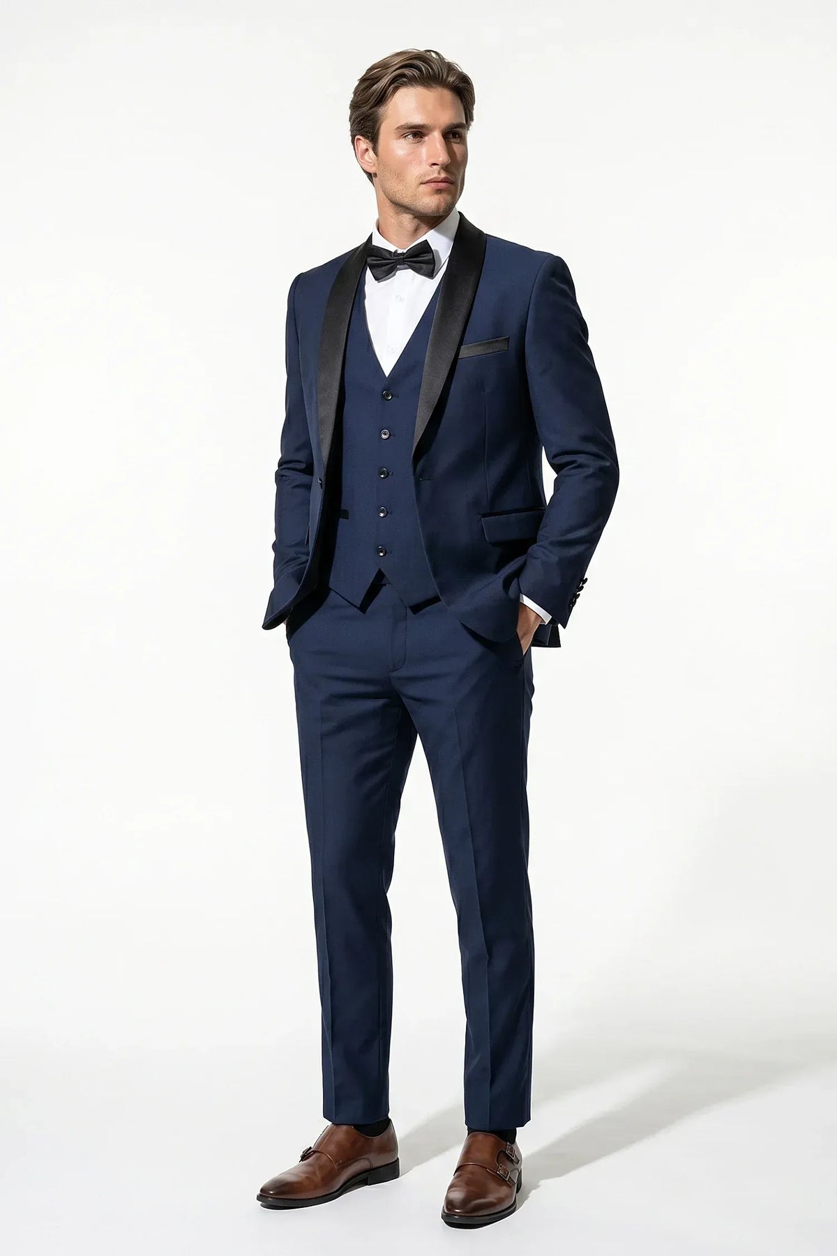 Men's Three-Piece Suit – Modern Slim-Fit Blazer, Waistcoat & Trousers