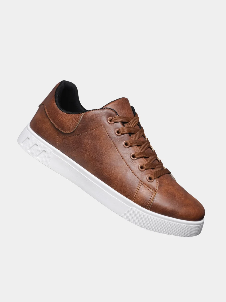 Men's Leather Lace-Up Trainers