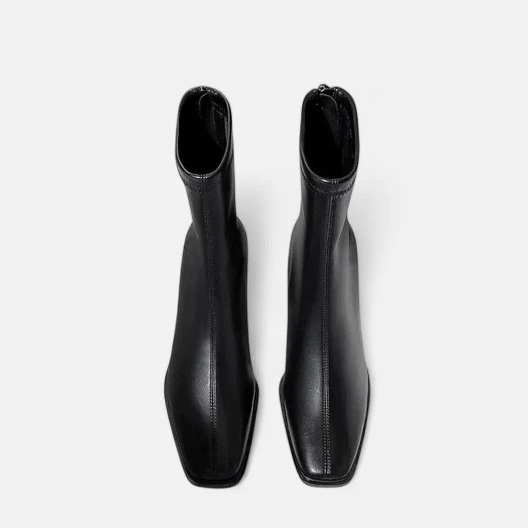 Women’s Square Toe Ankle Boots – Block Heel