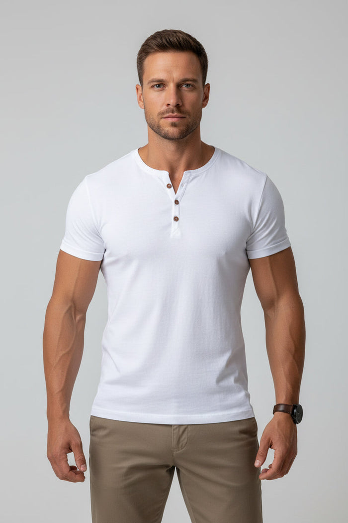 Men's Henley Muscle Fit T-Shirt